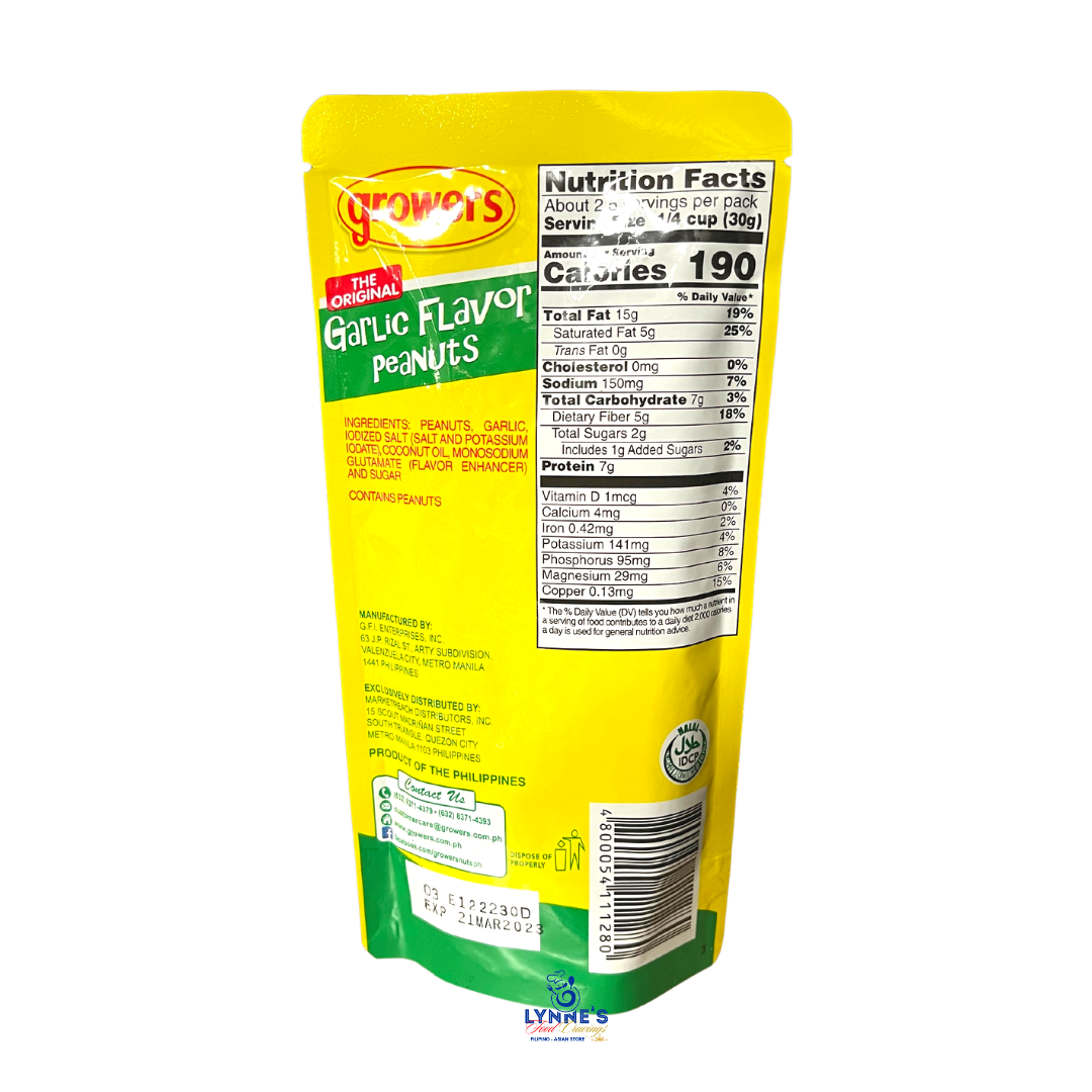 Growers - Garlic Flavor Peanuts - 2.82 oz - Lynne's Food Cravings