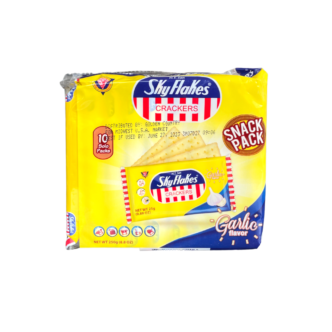 M.Y. San - SkyFlakes Crackers Sandwich Garlic - 8.8oz (250g) - Lynne's Food Cravings