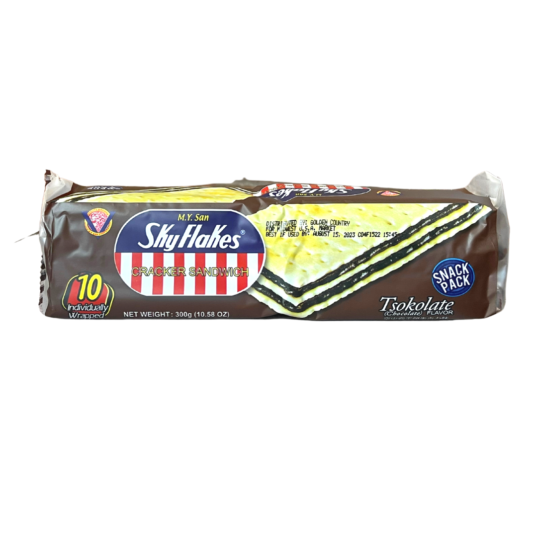M.Y. San - Skyflakes Cracker Sandwich Chocolate - 10.58oz (300g) - Lynne's Food Cravings