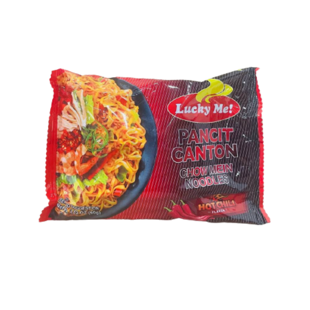 Lucky Me - Pancit Canton Hot Chili Flavor - 60g - Lynne's Food Cravings