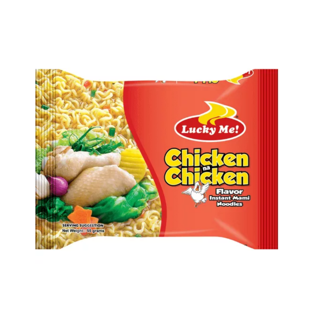 Lucky Me - Instant Noodles Chicken na Chicken Flavor - 55g - Lynne's Food Cravings