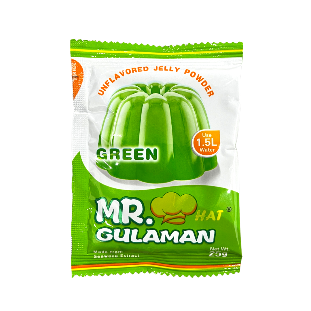 Mr. Hat Gulaman - Unflavored Jelly Powder (Green) - 25g - Lynne's Food Cravings