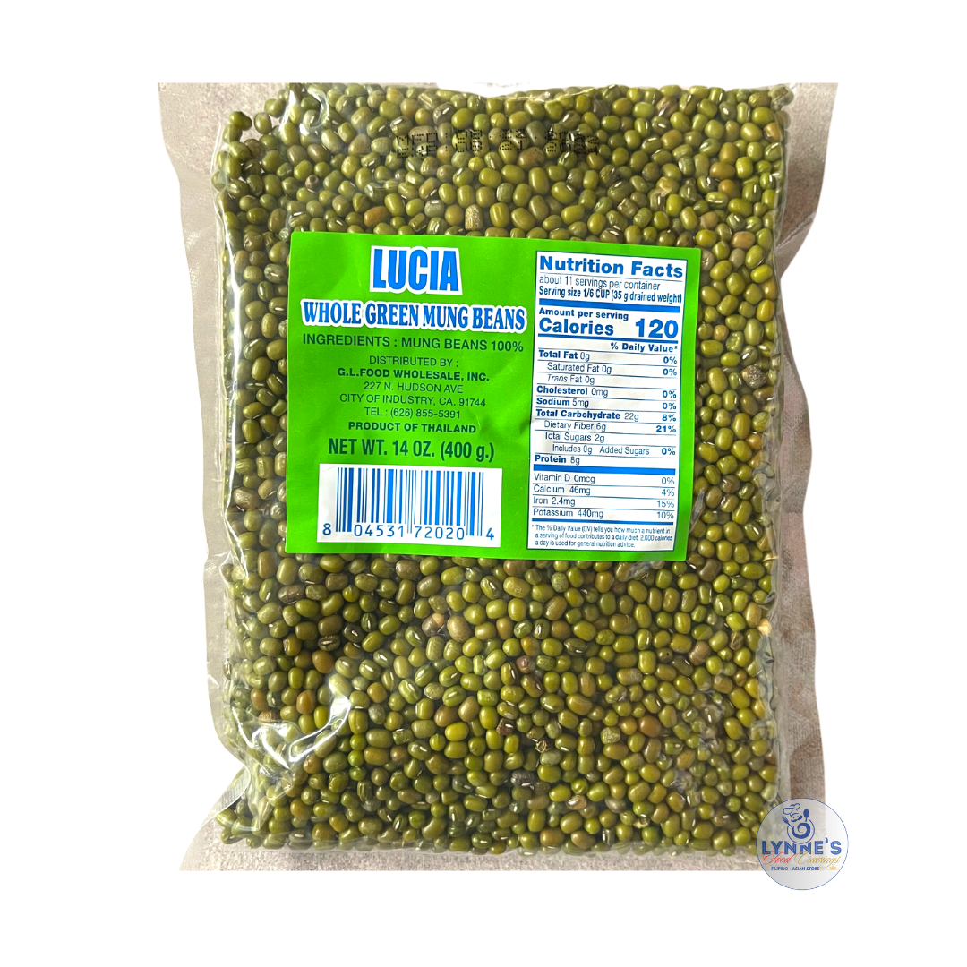 Lucia - Whole Green Mung Beans - 14 oz - Lynne's Food Cravings