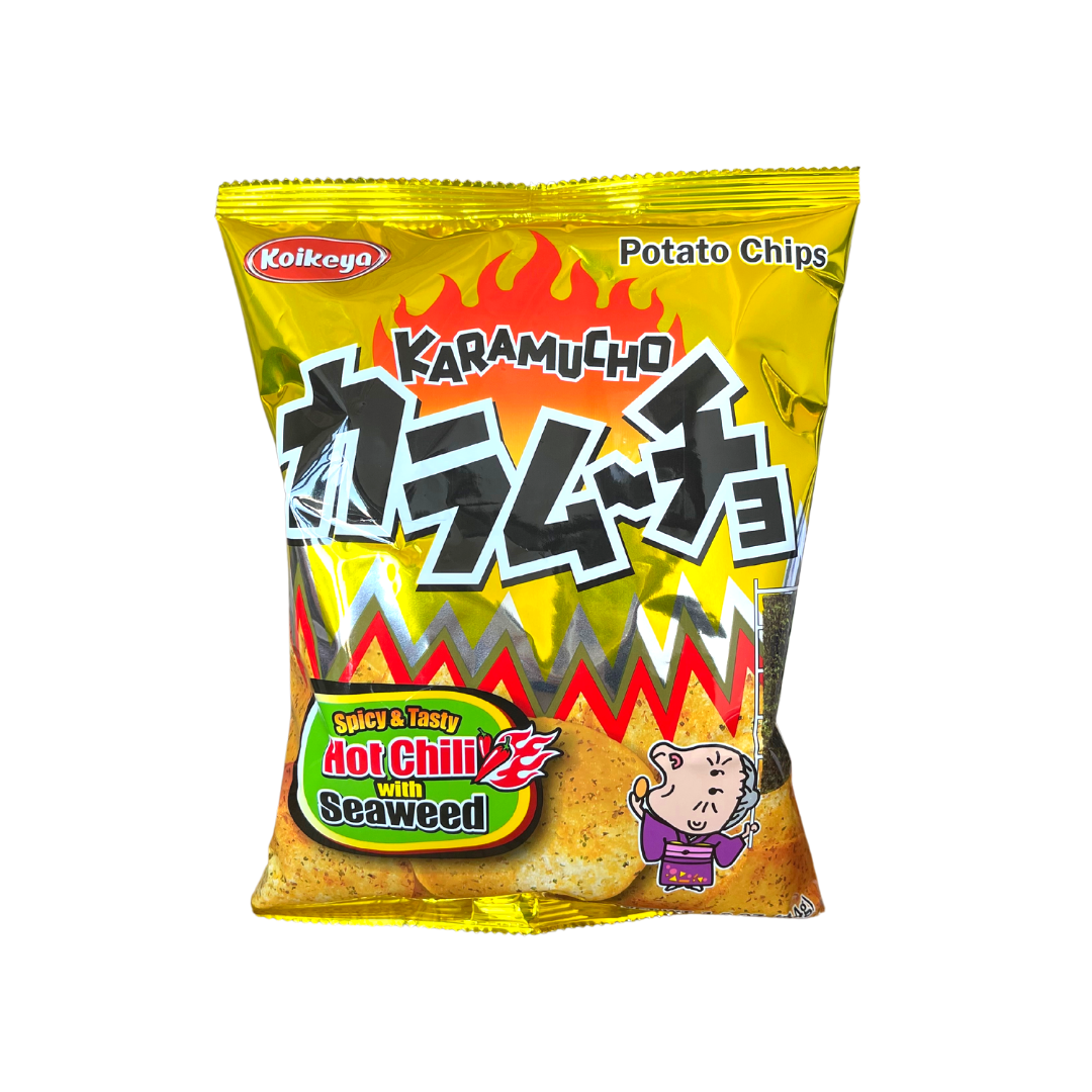 Koikeya - Karamucho Potato Chips Hot Chili with Seaweed - 54g - Lynne's Food Cravings