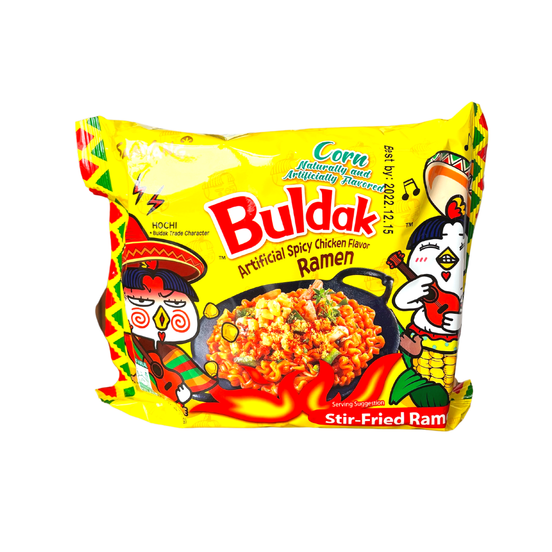 Samyang - Buldak Spicy Chicken Flavor Ramen (Corn) - 130g - Lynne's Food Cravings