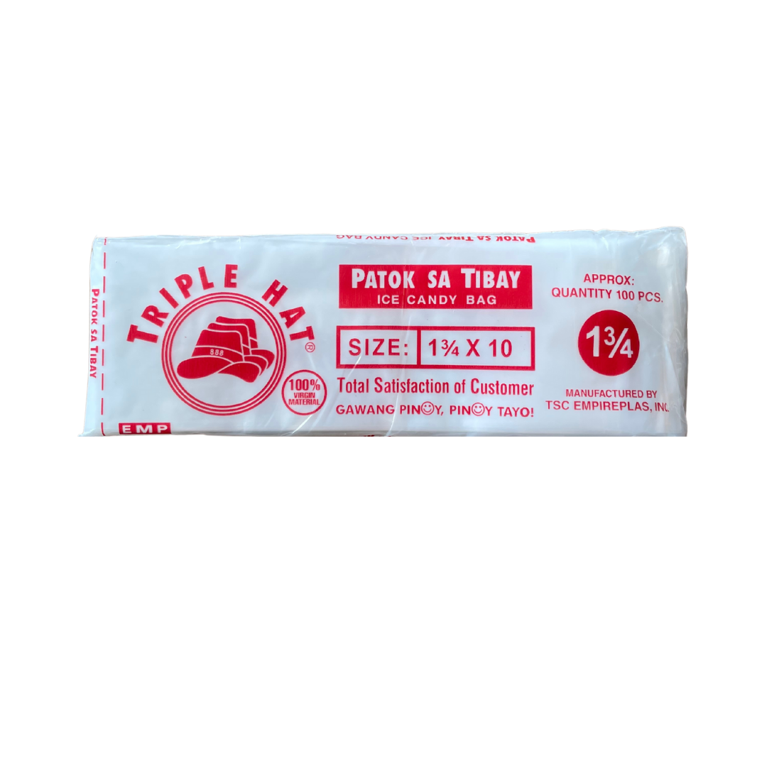 Triple Hat - Ice Candy Wrapper - 100 Pcs (Size: 1 3/4) - 60g - Lynne's Food Cravings