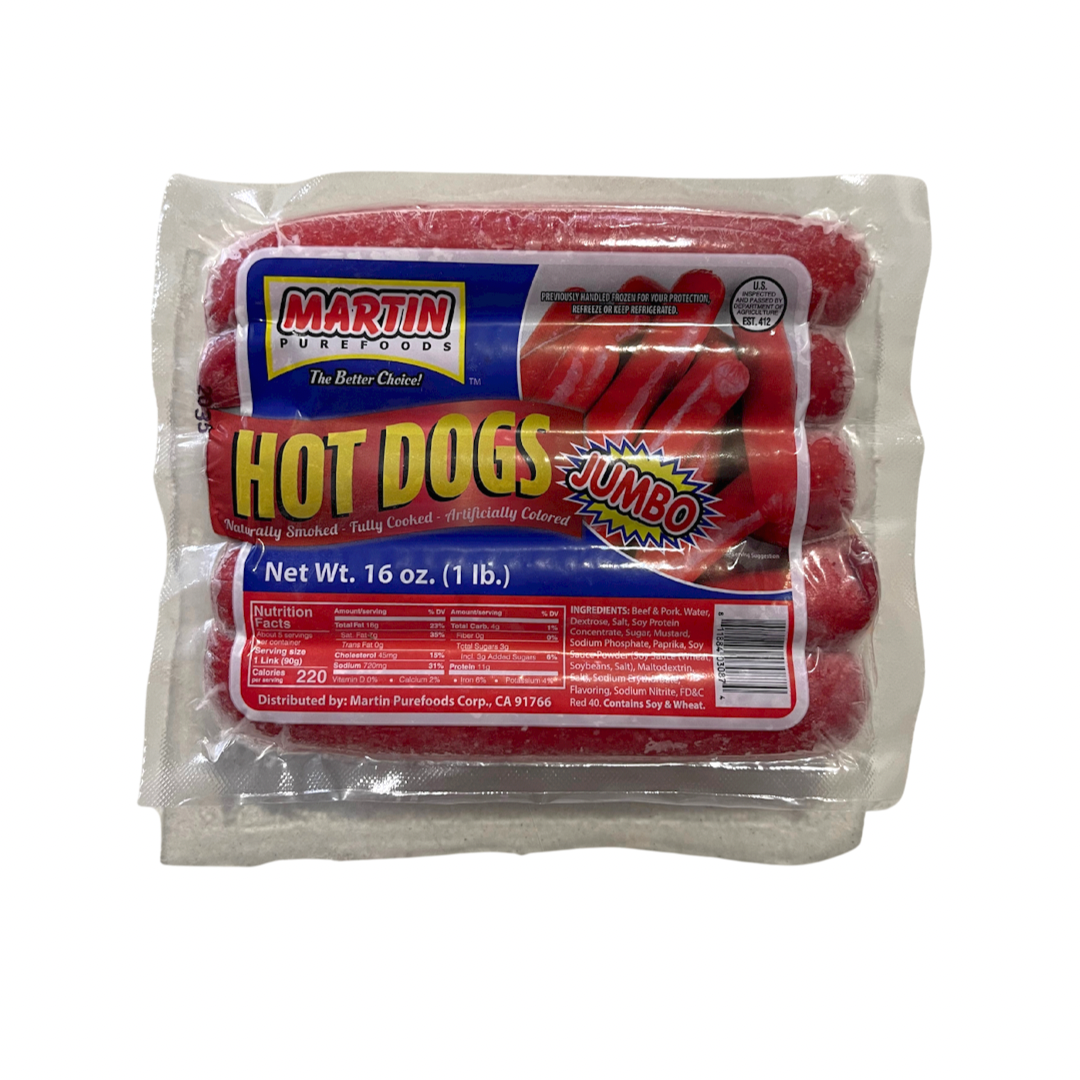 Martin Purefoods - Jumbo Hotdog - 16 oz - Lynne's Food Cravings