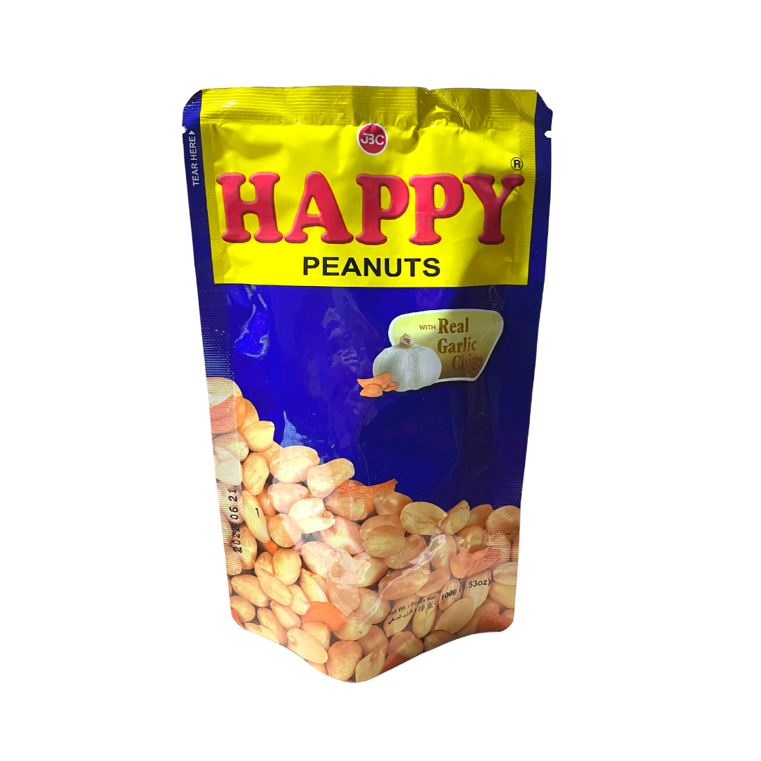 Happy Peanuts - with Real Garlic Peanut Chips - 100g - Lynne's Food Cravings