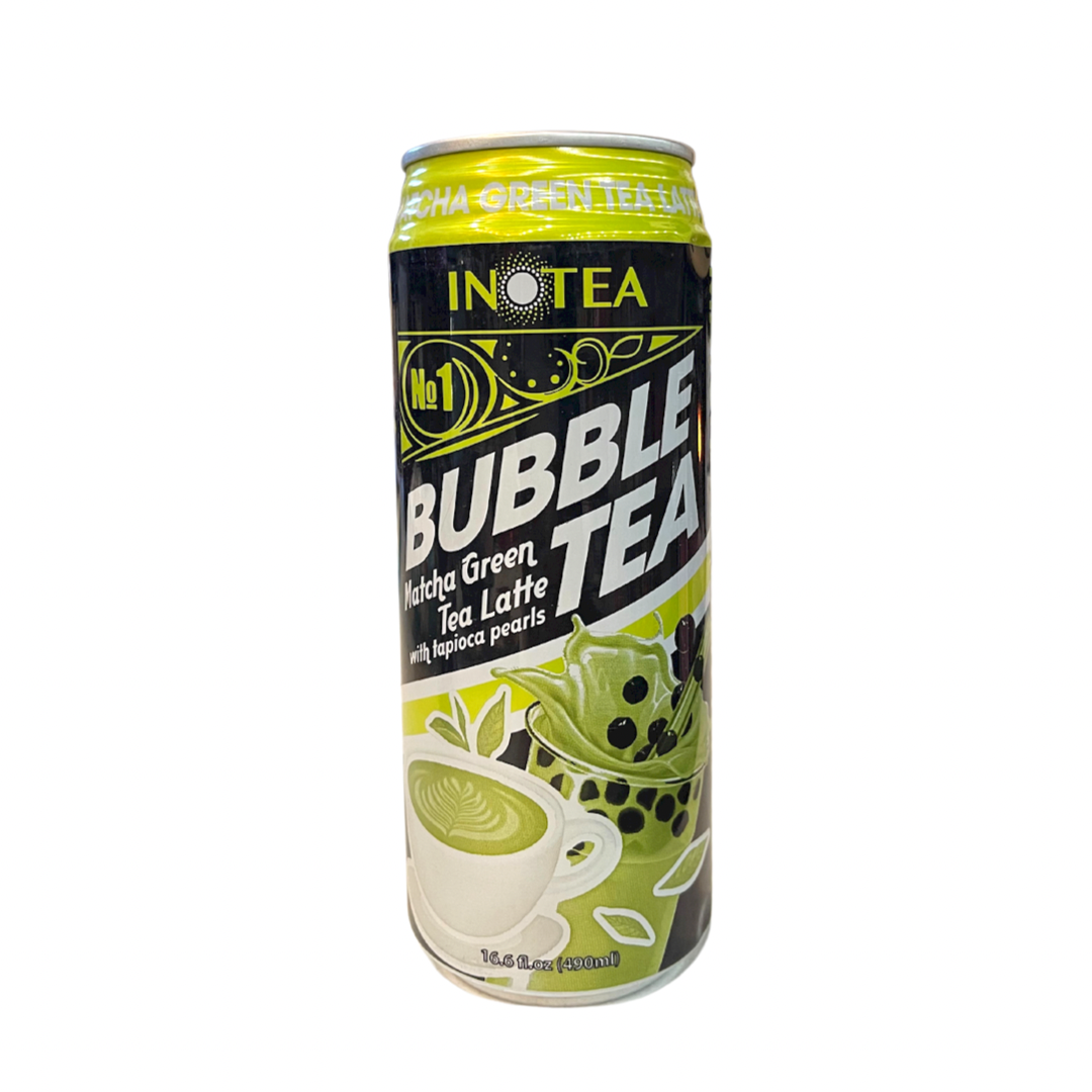 Inotea - Matcha Green Bubble Tea Latte with Tapioca Pearls - 490mL - Lynne's Food Cravings