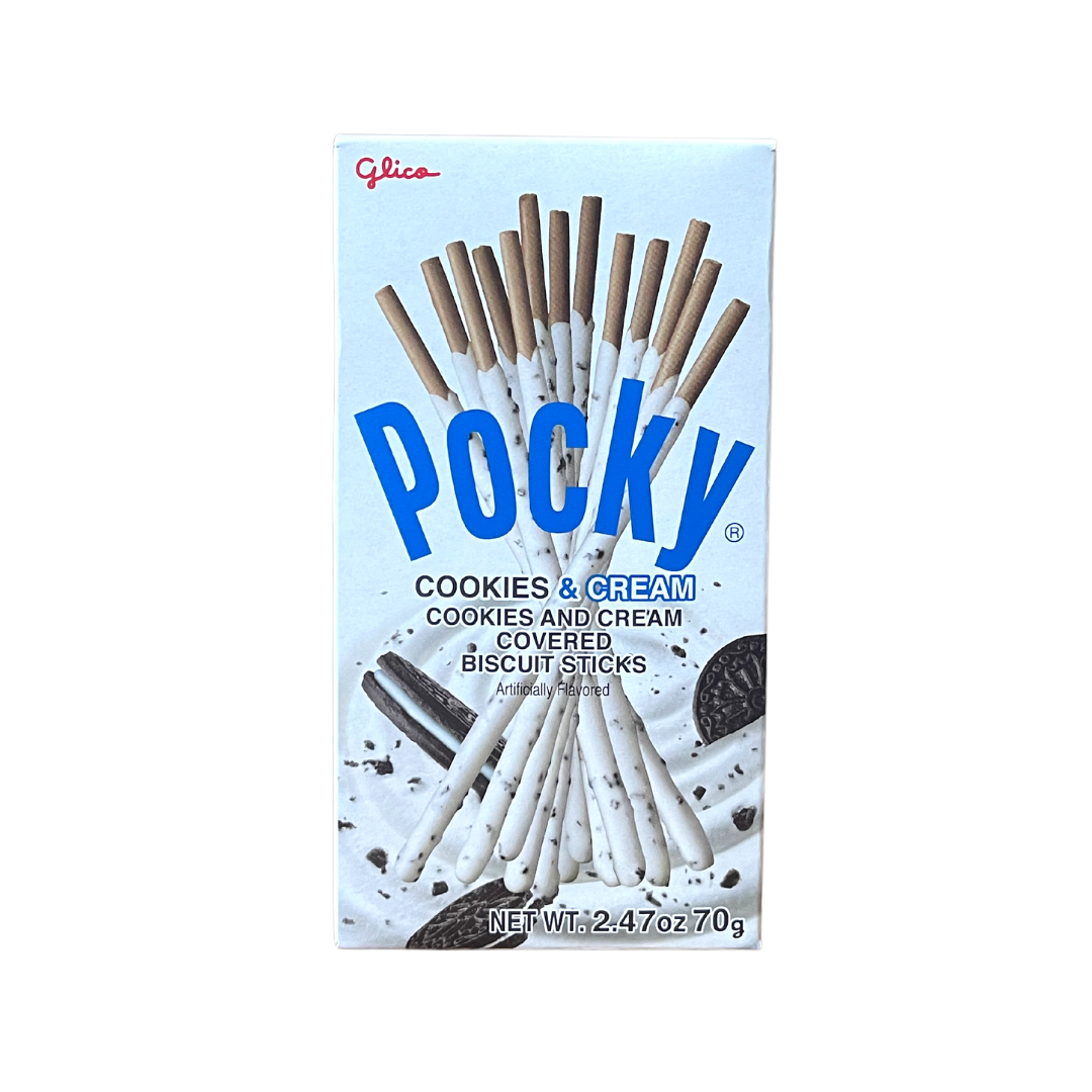 Glico - Pocky Cookies & Cream Covered Biscuit Sticks - 2.47oz (70g) - Lynne's Food Cravings