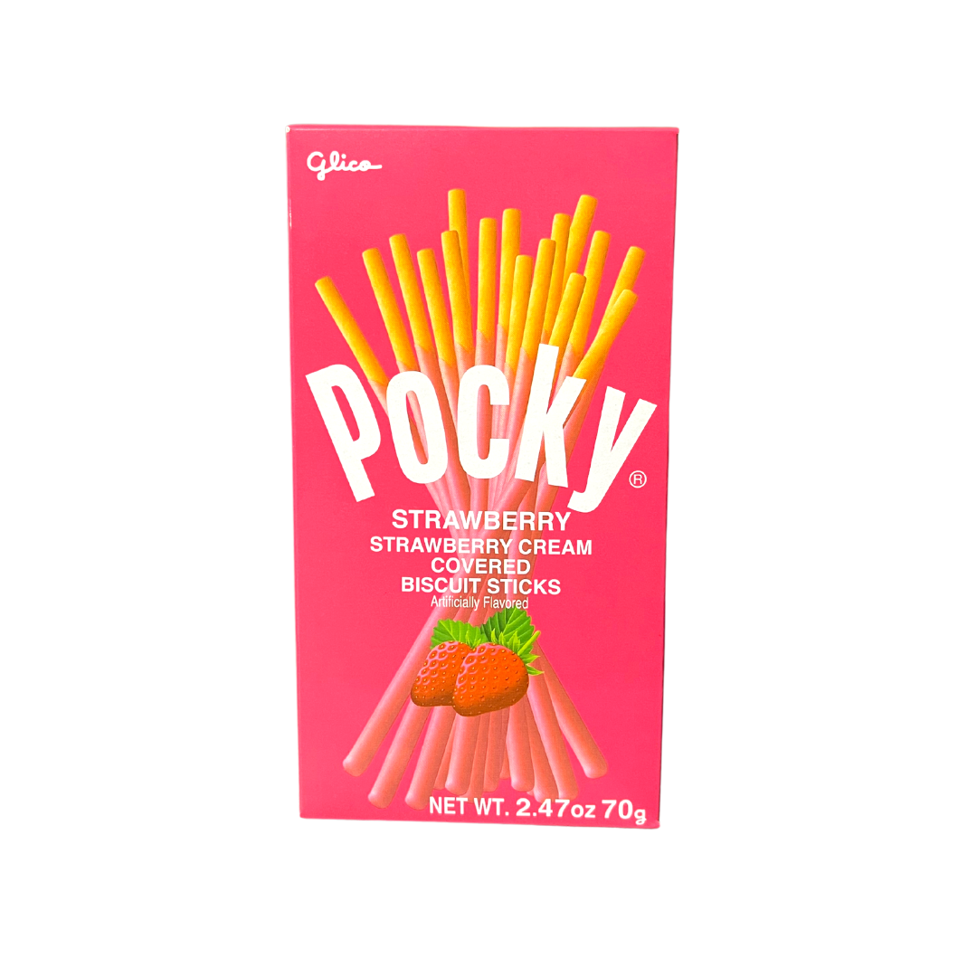 Glico - Pocky Strawberry Cream Covered Biscuit Sticks - 2.47oz (70g) - Lynne's Food Cravings